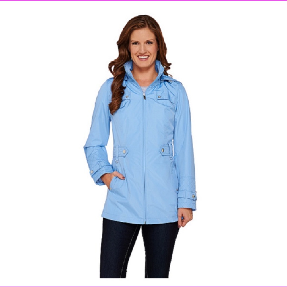 Liz Claiborne Blue Rain Jacket Coat